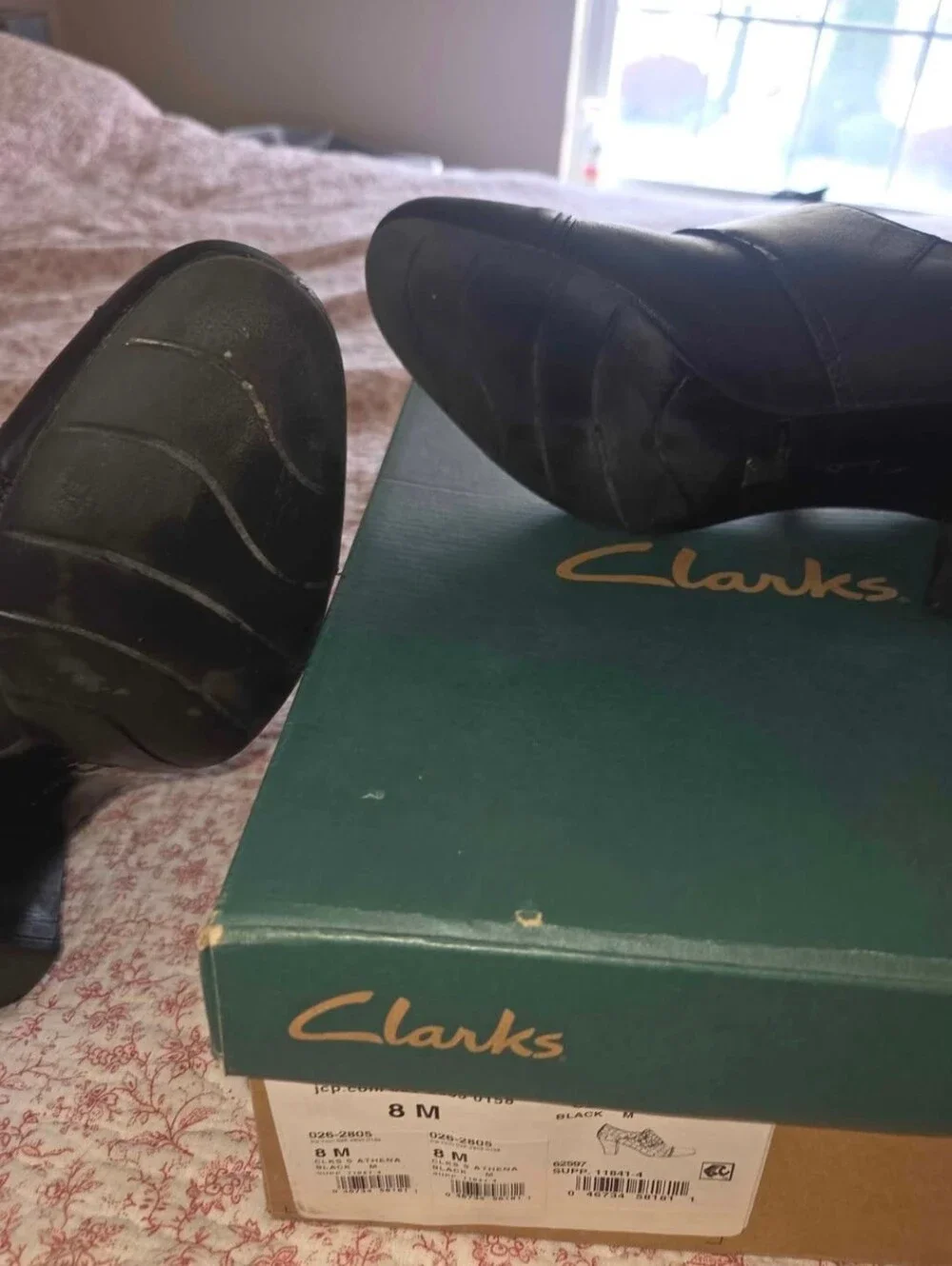 Clarks Sapphire Athena Double Monk Strap Black Leather Booties 4in Heel